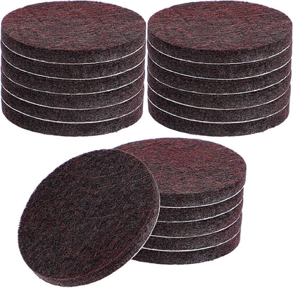 18Pcs Furniture Pads for Hardwood Floors, 5cm/2in Brown Round Furniture Leg Floor Protectors, 5mm/0.2in Thick Chair Leg Pads for Furnitures Table Feet, Reduce Noise