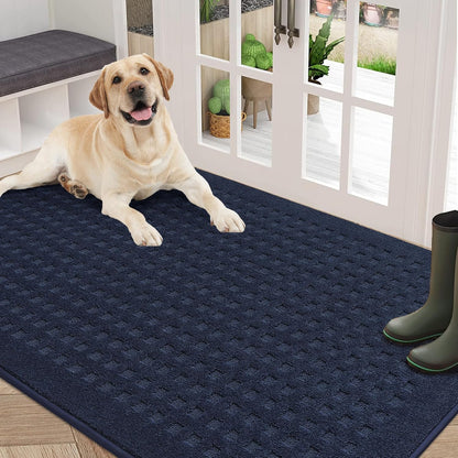 BEQHAUSE Dirt Trapper Door Mats 20"x32", Non-Slip Waffle Doormat Indoor Entrance Low-Profile, Dirt Resist and Absorbent Entryway Rugs Washable Inside Welcome Floor Mat for Front Back Door, Beige