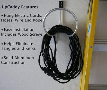 Hose Hanger Wall Mount, Holds 25 to 125 Feet of 3/4 Inch Hose, Garden Hose Hanger, Aluminum Hose Hook