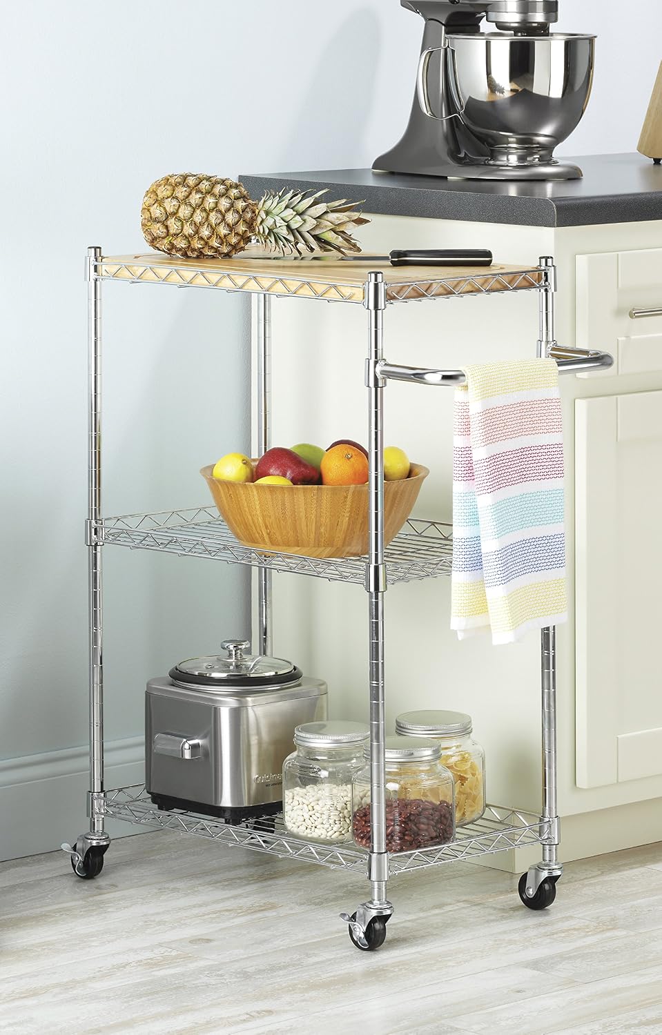 Whitmor 3 Tier Rolling Laundry Cart 8.50x26.0x31.0
