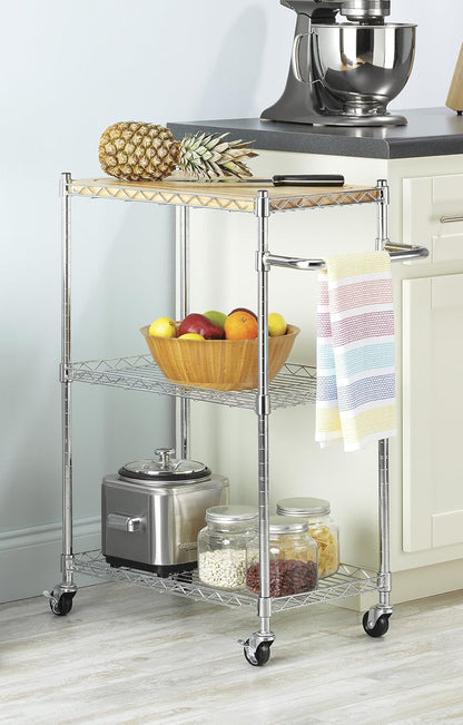 Whitmor 3 Tier Rolling Laundry Cart 8.50x26.0x31.0