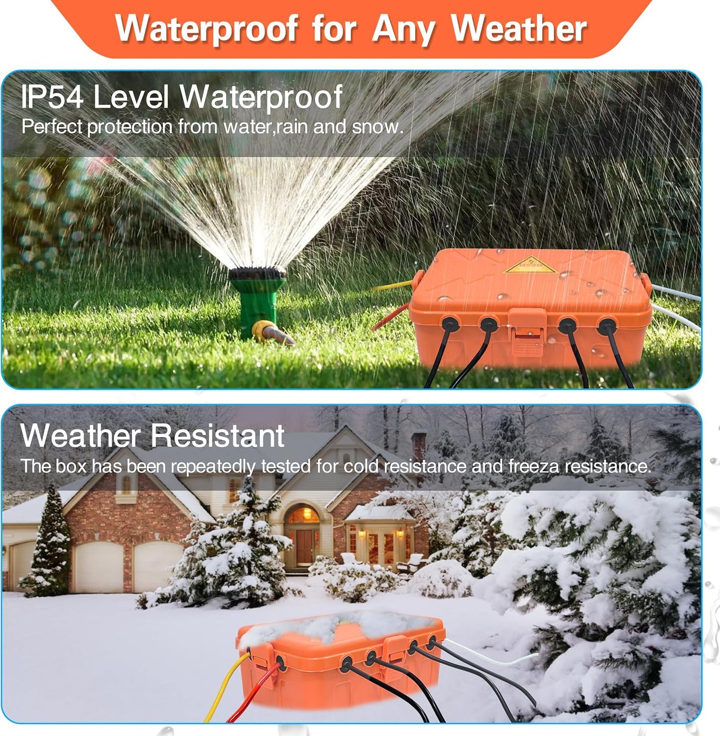 Hrensaw Large Outdoor Electrical Box(12.5x8.5x5inch),IP54 Waterproof Outdoor Outlet Covers,Weatherproof Extension Cord Covers Protect Outlet,Plug,Timer,Power Strip,Holiday Light,Green