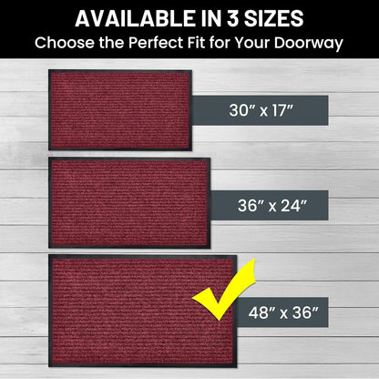Sierra Concepts Front Door Mat Welcome Floor Mats - Entryway Indoor Outdoor Entrance Doormat, Patio, Porch, Muddy Shoe, Inside Outside Low Profile, 30x17 inches, 2-Pack Gray