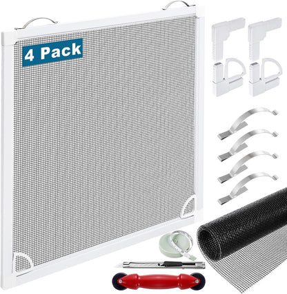 Window Screen Frame Kit 48inX48in Fiberglass Window Screen Replacement Kit Includes Full Set of Tools Suitable for Windows，Framed Mesh Replacement Window Screens, Home, Patio