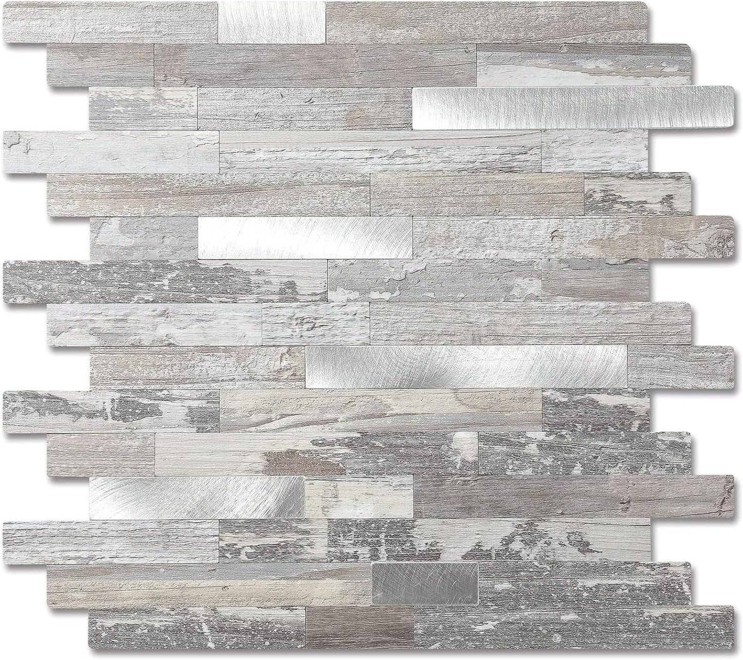 Yipscazo 2026 New Upgrade 11.34" X 11.57" Peel and Stick Backsplash, Stick on Backsplash Tiles for Kitchen, Bathroom, Fireplace (10 Sheets, Beige Rocks + Rose Gold)