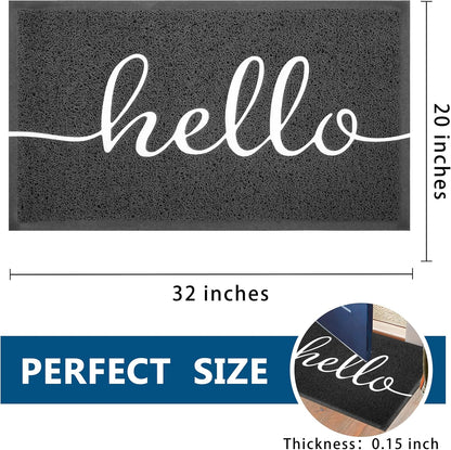 EARTHALL Door Mat Outside Inside Home Doormat, 30"x17.5", Durable Floor Mat Non Slip Mat Ultra Absorb Mud Easy Clean Front Doormat for Garage, Entryway, Patio, High Traffic Areas, Black