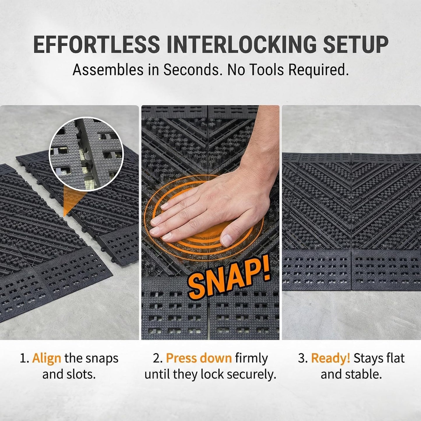 Heavy Duty Outdoor Boot Scraper Mat, 29.5" x 17.5" | Mud & Snow Doormat with Stiff Nylon Bristles, Modular Interlocking Shoe Cleaner for Garden 1.37" Thick