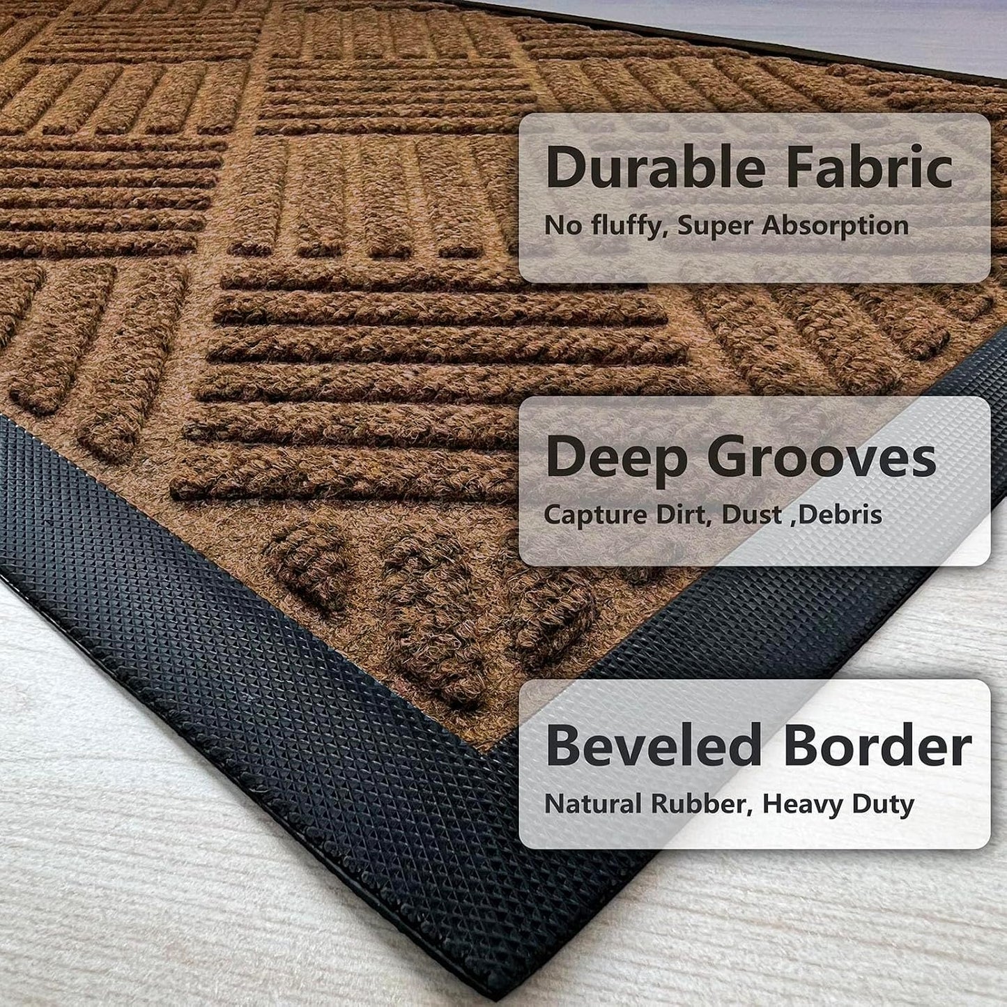 DM23 Heavy Duty Front Door Mats Non Slip Rubber Backing Entrance Mat Shoes Scraper Welcome Mat