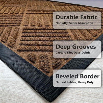 DM23 Heavy Duty Front Door Mats Non Slip Rubber Backing Entrance Mat Shoes Scraper Welcome Mat
