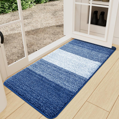 Kitinjoy Indoor Outdoor Door Mat, 32x20 Non-Slip Absorbent Dirt Trapper, Low-Profile Washable Inside Entrance Front Floor Mat, Sturdy Soft Entry Doormats for Entryway, Grey