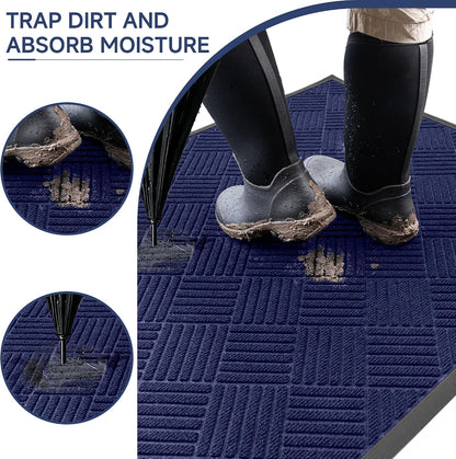 100pointONE Durable Front Door Mat, Heavy Duty Indoor Outdoor Doormat, 48” x 36” Low Profile Outdoor Mats for Home Entrance, Stain and Fade Resistant Shoe Scraper Mat, Ideal for High Traffic Area