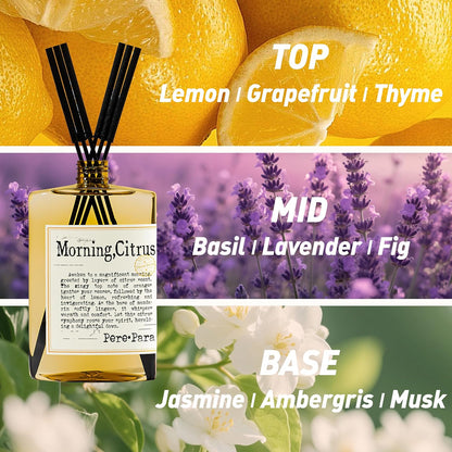 Luxury Hotel Scent Reed Diffuser Rifill 400ml (13.53oz) with 6 Reed Sticks | English Pear & Freesia Scent | Home, Bathroom & Office Decor | Long-Lasting Room Freshener | Premium Gift Set