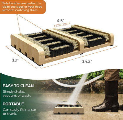 SCRUBIT Boot Scrubber Shoe Brush – Outdoor Boot Brush for Snow & Ice, All Weather Shoes & Boots Cleaner, Removes Snow, Sand and Mud – 14.2 x 10 in. Boot Scraper Door Mat