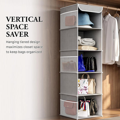 Simple Houseware 6 Shelf Hanging Closet Organizer, Gray