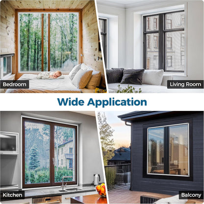 Augblinds 2 Sets Window Screen Frame Kit, 5/16 in x 3/5 in x 46 Inch, Makes Two Complete Screen 46" x 46" or Smaller, Includes Premium Screen Mesh, 8 Heavy Duty Corners & Durable Spline, White