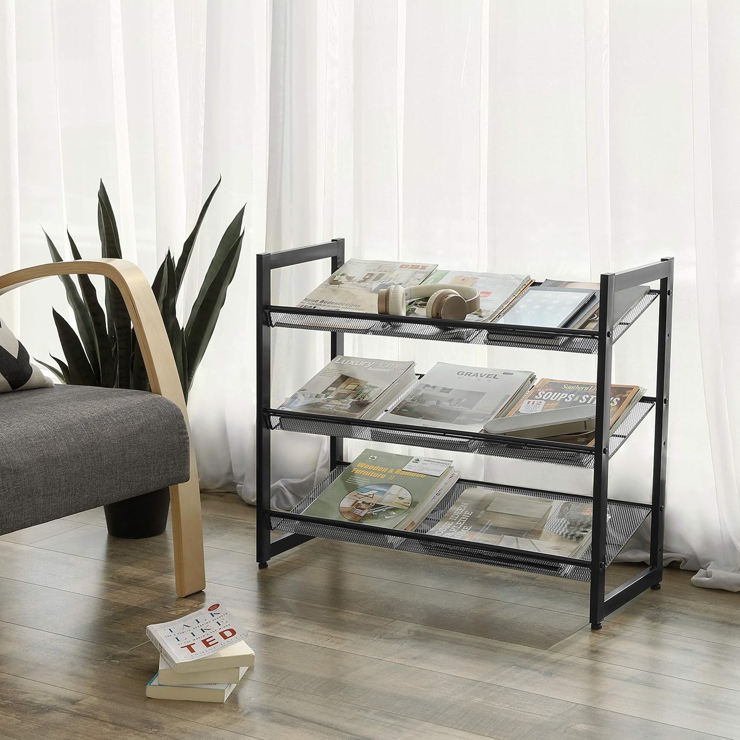 SONGMICS Shoe Rack, 12-Tier Shoe Organizer, Metal Shoe Storage for Garage, Entryway, Set of 2 6-Tier Stackable Shoe Shelf, with Adjustable Flat or Angled Shelves, Holds 48-60 Pairs, Black ULMR12B