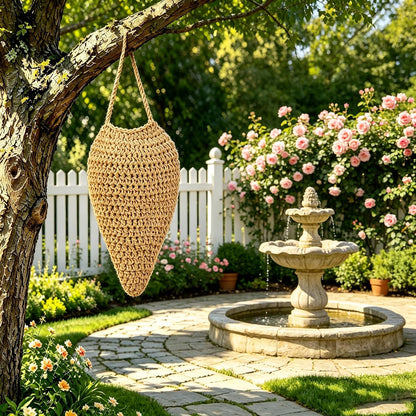 3 Pack Large Crochet Wasp Nest Decoy Handmade Fake Wasp Nest Decoy | Faux Wasp Nest Deterrent for Outdoor Hanging for Wasps Hornets, Hornets Nest Decoy for Patio and Eaves, Beige