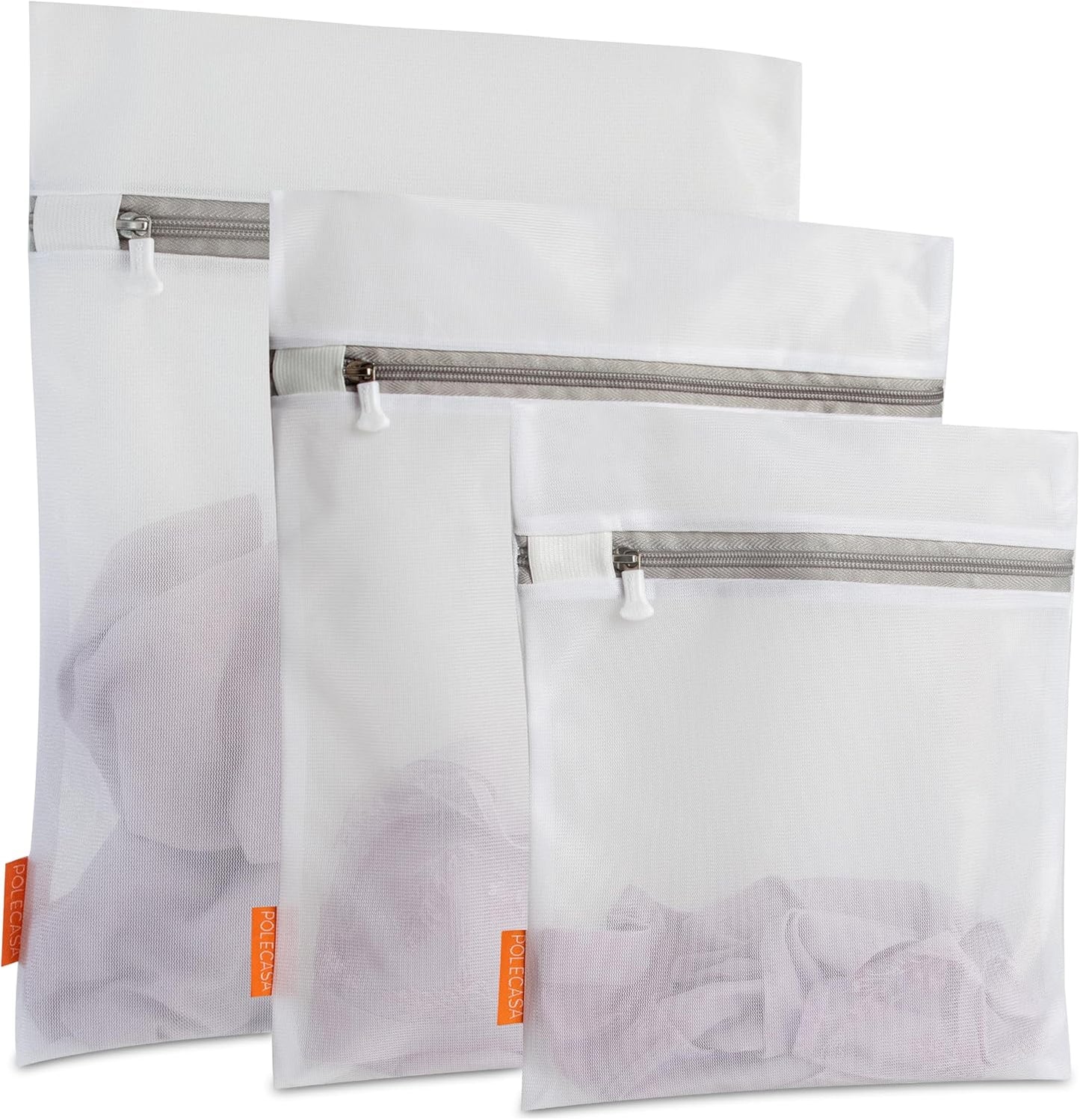 Polecasa Mesh Laundry Bags 3 Pack (Large, Medium, Small) | Durable Zipper, For Delicates, Lingerie, Bras, Underwear, Protect Garments in Washing Machine