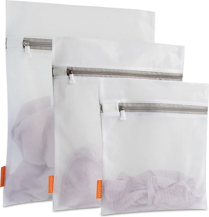 Polecasa Mesh Laundry Bags 3 Pack (Large, Medium, Small) | Durable Zipper, For Delicates, Lingerie, Bras, Underwear, Protect Garments in Washing Machine