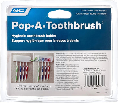 Camco Pop-A-Toothbrush, Hygienic Toothbrush Holder, Holds 4 toothbrushes, Black (57207)