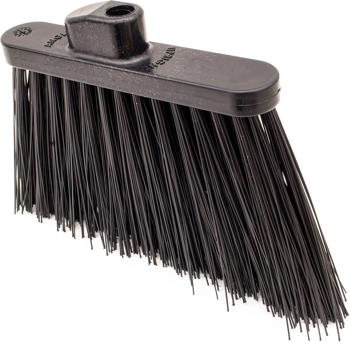 SPARTA Plastic Broom Head, Angled, Un-Flagged for Large Debris Indoor, Outdoor, Home, Restaurant, Lobby, Office, 12 Inches, Green