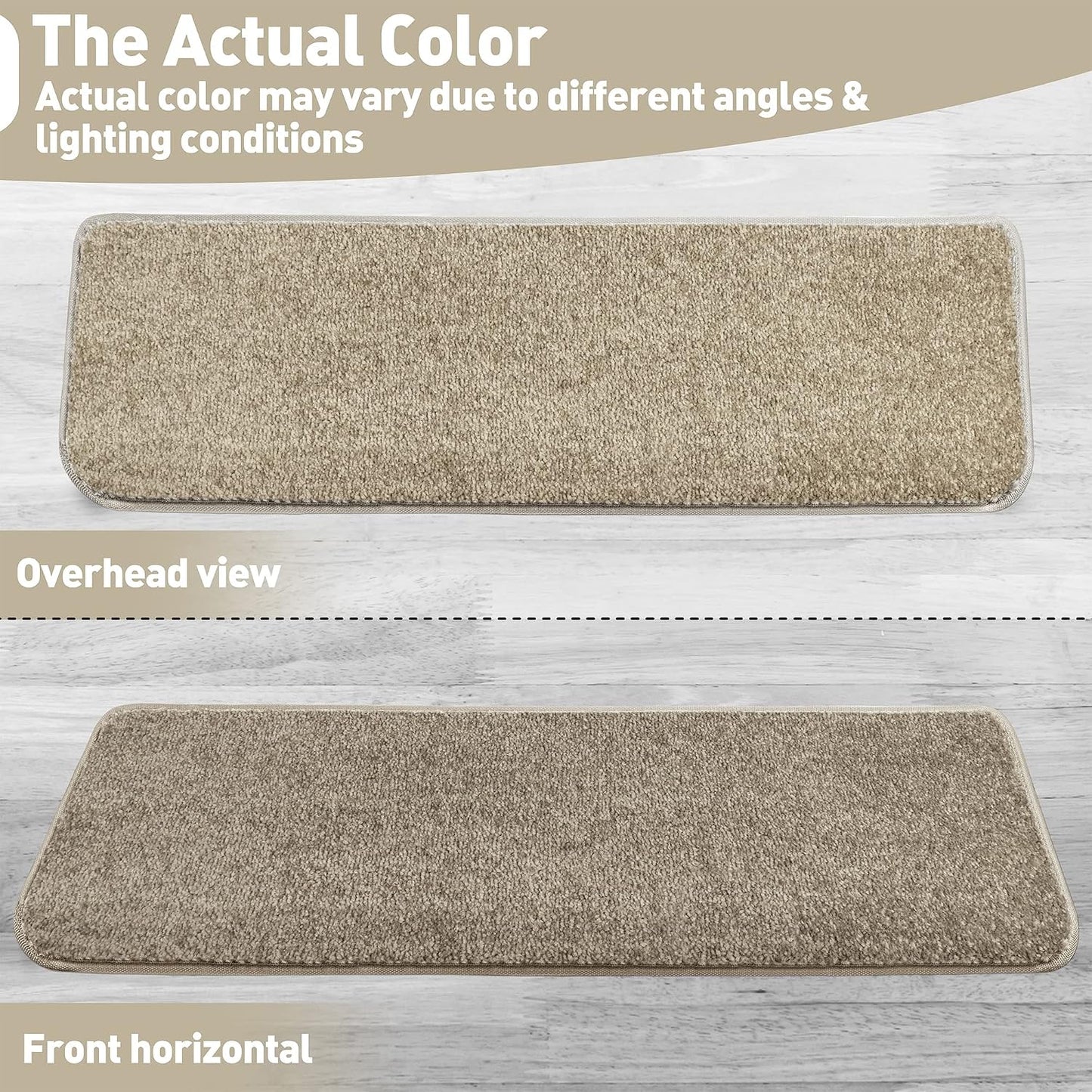 PURE ERA Carpet Stair Treads Tape Free Non Slip Indoor Stair Carpet Stair Protectors Pet-Friendly Non-Slip Skid Resistant Washable Reusable 8" x 30"(2 Pieces,Black)