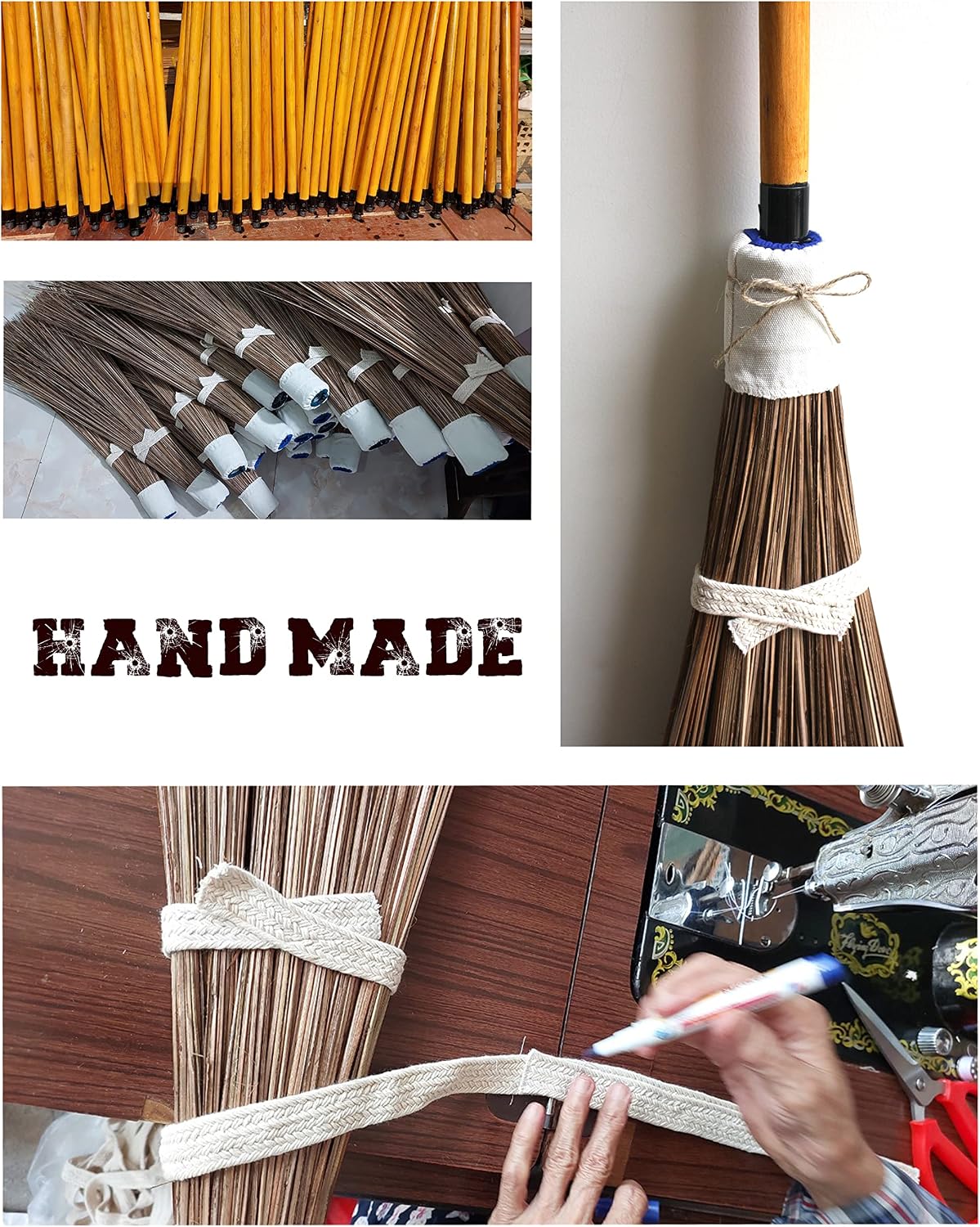 Coconut Broom - 55 Inches Length, Heavy Duty Broom for Sweeping Patio, Garden, House, Garage and Other Outdoor Spaces.