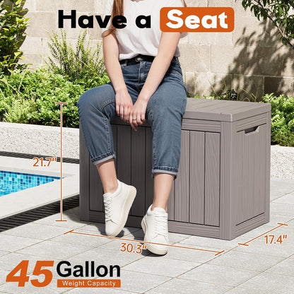 Outdoor Storage Deck Boxes Waterproof, Waterproof and UV Resistant Outdoor Storage Box Lockable Lid for Delivery Box, Indoor, Garden Tools, Pool Supplies, Patio (Black, 31 Gallon)