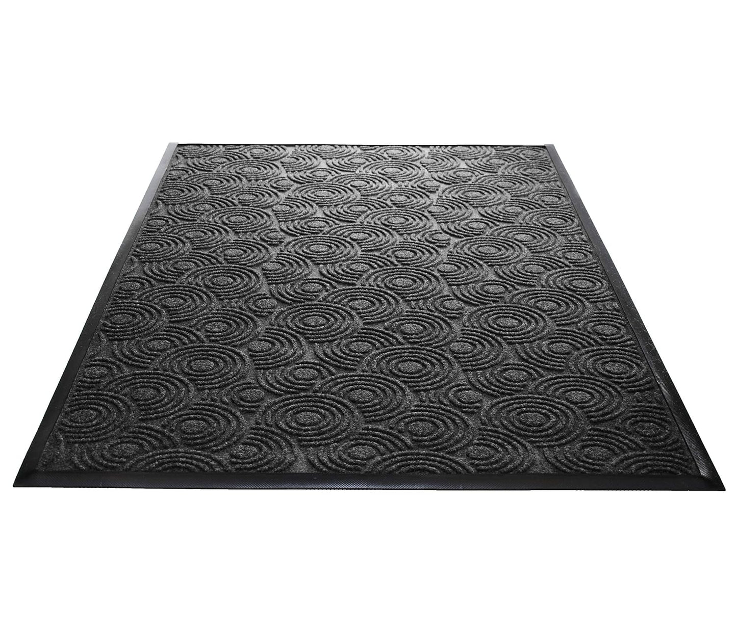 Guardian WGS020304 2' x 3' Indoor/Outdoor Wiper Scraper Floor Mat, Water Guard Spiral Pattern, Rubber Reinforced Ridges Withstand High Traffic, Charcoal