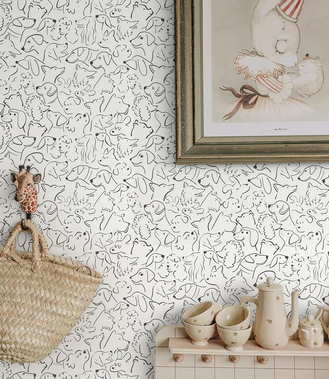 Heroad Boho Peel and Stick Wallpaper Beige Renter Friendly Wall Paper Peel and Stick Modern Contact Paper Neutral Geometric Wallpaper for Bedroom Bathroom Cabinets Decor Vinyl Waterproof 17.3"x78.7"