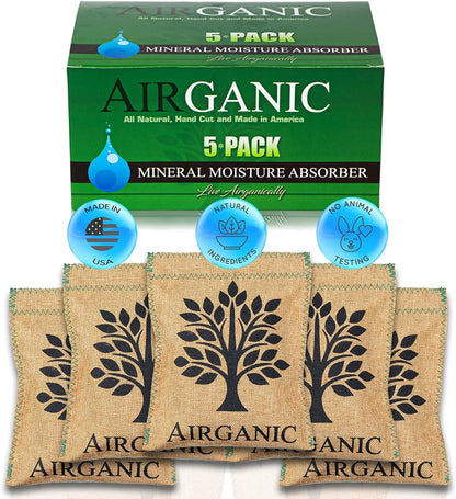 Natural Moisture Absorber Dehumidifier Bags (1-Pack) – Plant & Mineral Desiccant Pouches for Closet, Car, Gun Safe, RV, Bathroom – Reusable Mini Humidity & Odor Control