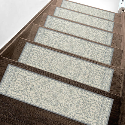 sarben Non Slip Stair Treads for Wooden Steps 15PCS - 8"x30" Indoor Safety Carpet, Edging Mats with TPE Adhesive Backing, Pet and Elderly Friendly Stair Rugs (Taupe) - Colors B