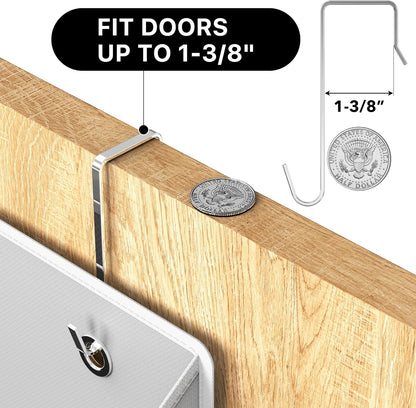Simple Houseware Extra Large Heavy Duty Over the Door Organizer with 10 Clear Window Pockets, 80 lbs Capacity for Pantry, Closet, Bathroom, Gray