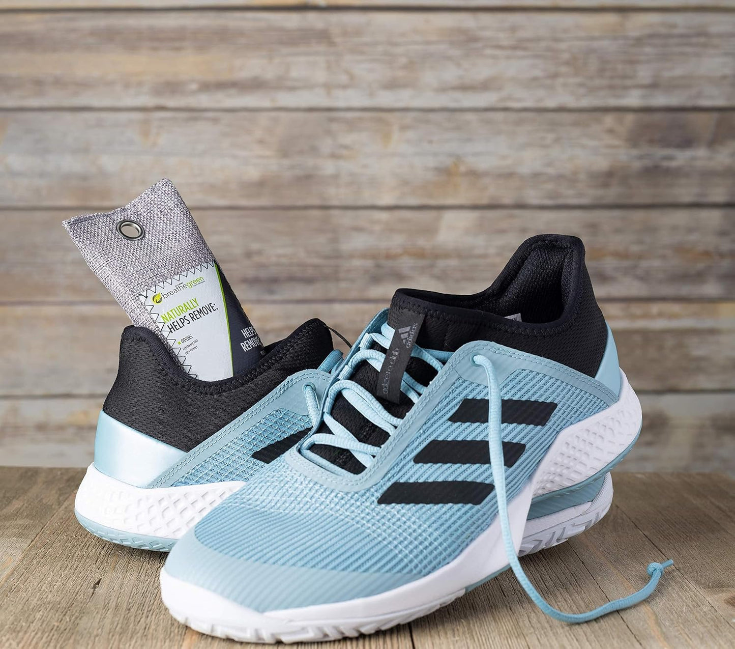 Breathe Green Charcoal Shoe Odor Eliminator Bags (8-Pack) | Activated Bamboo Charcoal Shoe Deodorizer | Natural Air Freshener Helps Remove Odors & Moisture | Odor Eliminator for Car, Closet, Gym Bag,