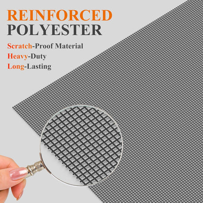 2PACK MAGZO Window&Door Screen Replacement Kit, 48''W x 99''L, with Retainer Spline (Total 65.6 FT) and Press-Fit Roller Tool, Scratch-Proof Polyester, Mesh Roll Repair for Patio, Pet Friendly, Grey