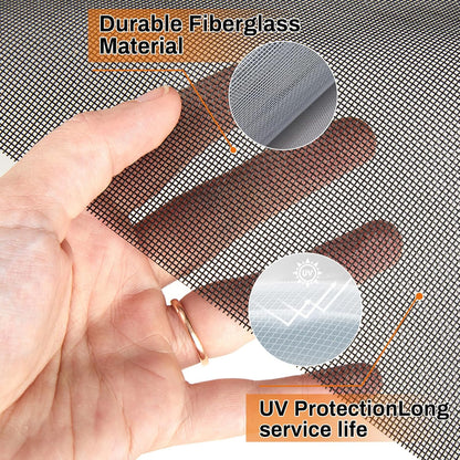 Window Screen Replacement Kit Width:48in Length:158 Fiberglass|Includes Full Set of Tools | Suitable for Windows, Screen Doors, and Courtyards | UV Resistant and Durable | Easy to Install