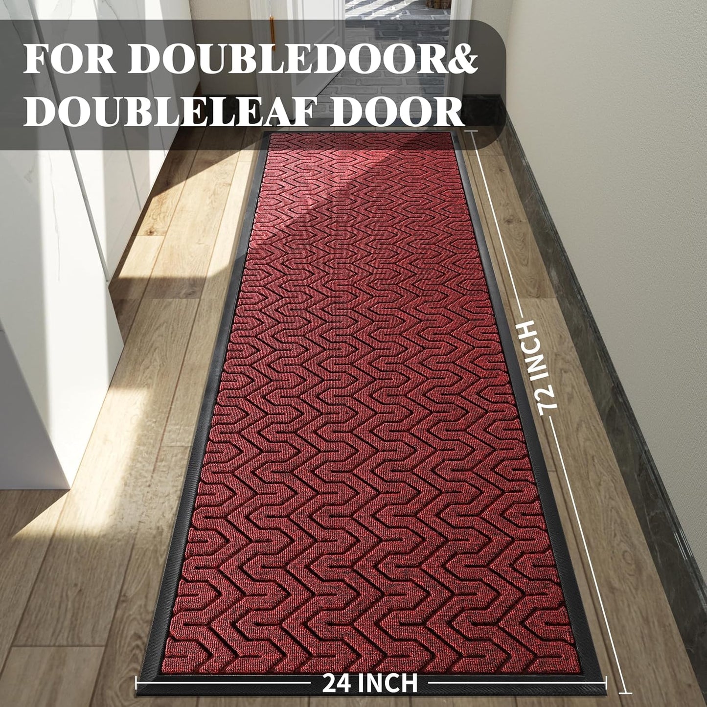 Yimobra Front Door Mat Outside Entrance 29.5x17, Waterproof Heavy Duty Outdoor Mats for Front Door, Non Slip Rubber Entry Mat for Garage Patio Indoor, Grey