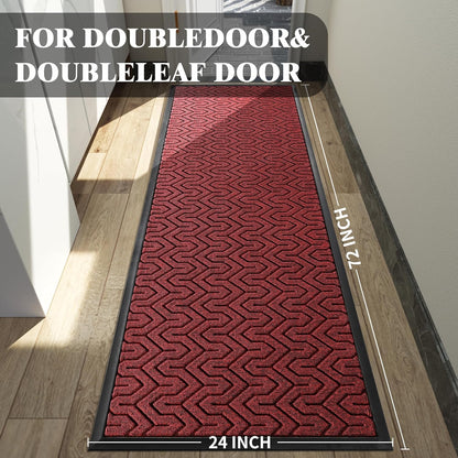 Yimobra Front Door Mat Outside Entrance 29.5x17, Waterproof Heavy Duty Outdoor Mats for Front Door, Non Slip Rubber Entry Mat for Garage Patio Indoor, Grey