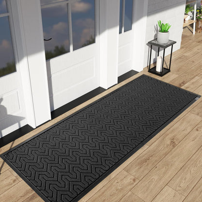 Yimobra Front Door Mat Outside Entrance 29.5x17, Waterproof Heavy Duty Outdoor Mats for Front Door, Non Slip Rubber Entry Mat for Garage Patio Indoor, Grey