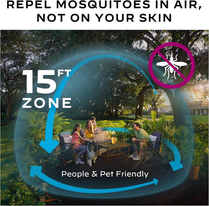 Thermacell Fuel-ZoneGuard Base Fuel Powered Mosquito Repeller; 15-Foot Zone of Scientifically Proven Outdoor Protection; Patio Shield; 12-Hr Refill; DEET-Free; Bug Spray Alternative; Glacial Blue