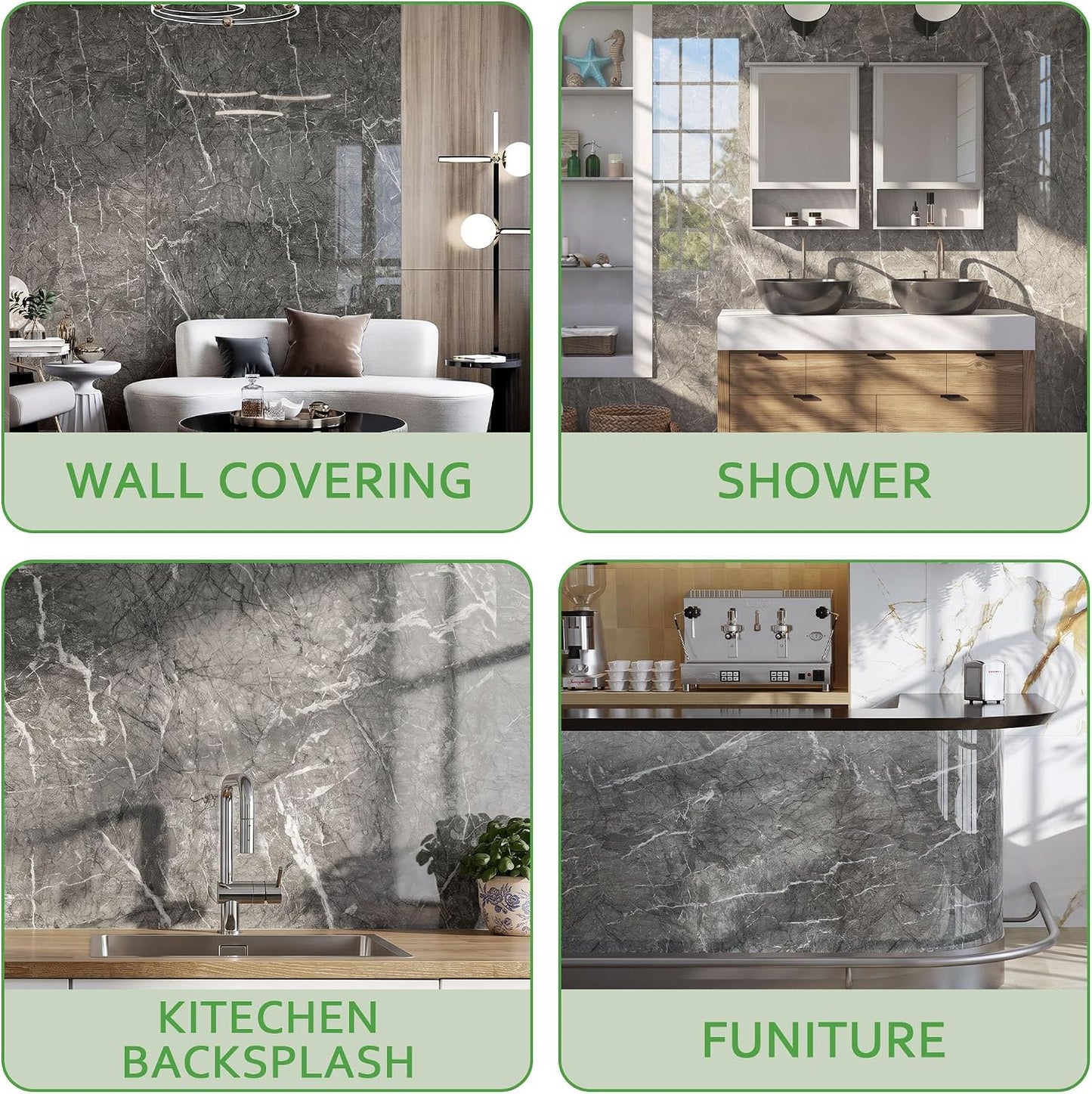 Marble Peel and Stick Waterproof Wall Paneling, 118" x 47" Carrara White Matte Finish Self-Adhesive Backsplash Tile Vinyl Wall Panel for Kitchen Bathroom Wall Decor, Covers 38.75 Sq. Ft.