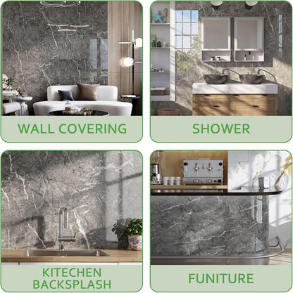 Marble Peel and Stick Waterproof Wall Paneling, 118" x 47" Carrara White Matte Finish Self-Adhesive Backsplash Tile Vinyl Wall Panel for Kitchen Bathroom Wall Decor, Covers 38.75 Sq. Ft.