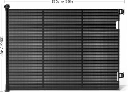 Retractable Baby Gate for Stairs, 42" Tall X 200" Wide Mesh Dog Gate Indoor, Child Gate for Doorways, Hallways, Deck, Indoor Outdoor Pet Baby Safety Essentials for Home, Black