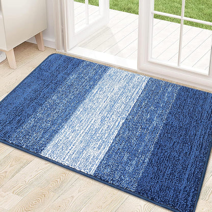 Kitinjoy Indoor Outdoor Door Mat, 32x20 Non-Slip Absorbent Dirt Trapper, Low-Profile Washable Inside Entrance Front Floor Mat, Sturdy Soft Entry Doormats for Entryway, Grey