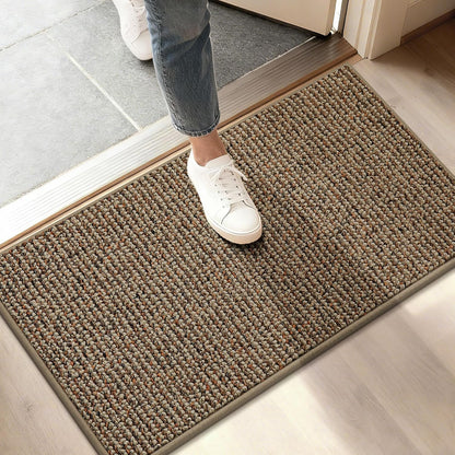 BEQHAUSE Dirt Trapper Door Mat 20" x 32", Non-Slip Washable Doormats Entrance Mat, Dirt Resistant and Absorbent Welcome Mat, Low Profile Floor Mats for Front Back Door and Entryway, Beige