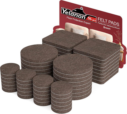 Yelanon Felt Furniture Pads for Hardwood Floors -36 Pcs 2" Premium Floor Protectors for Furniture, Felt Pads for Chair Legs, Black