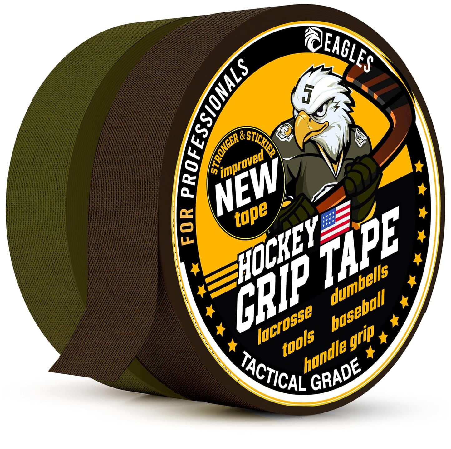 EAGLES Hockey Tape Multipurpose Cloth Tape Roll for Lacrosse Baseball & Softball Bats, Rackets, Pullup Bars, Gardening Tools, Sports Gift Perfect for Wrist, Ankle, Foot, Knee and Hand Taping (Clear)