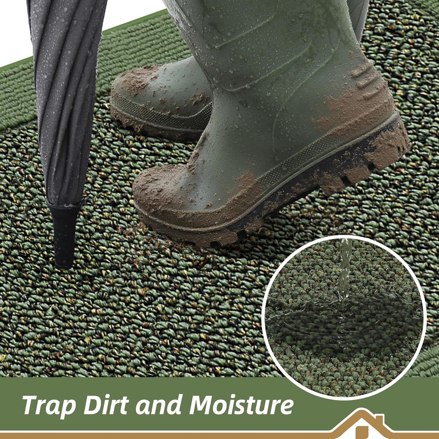 BEQHAUSE Indoor Door Mat 20" x 32", Dirt Trapper Door Mats Non-Slip Entryway Rugs Washable, Resist Dirt Absorbent Welcome Mat, Low Profile Floor Mats for Front Back Door and Entryway, Taupe