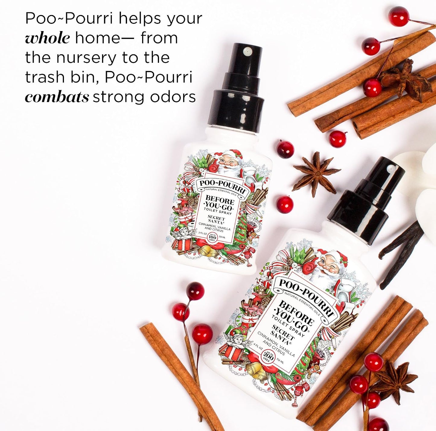 Poo-Pourri Before-You-Go Toilet Spray, Bamboo Rain, 2 Fl Oz, Up to 100 Uses, Bathroom Odor Deodorizer with Essential Oils for Home or Work, Travel Essentials, TSA Approved Size, Bamboo & Fresh Grass