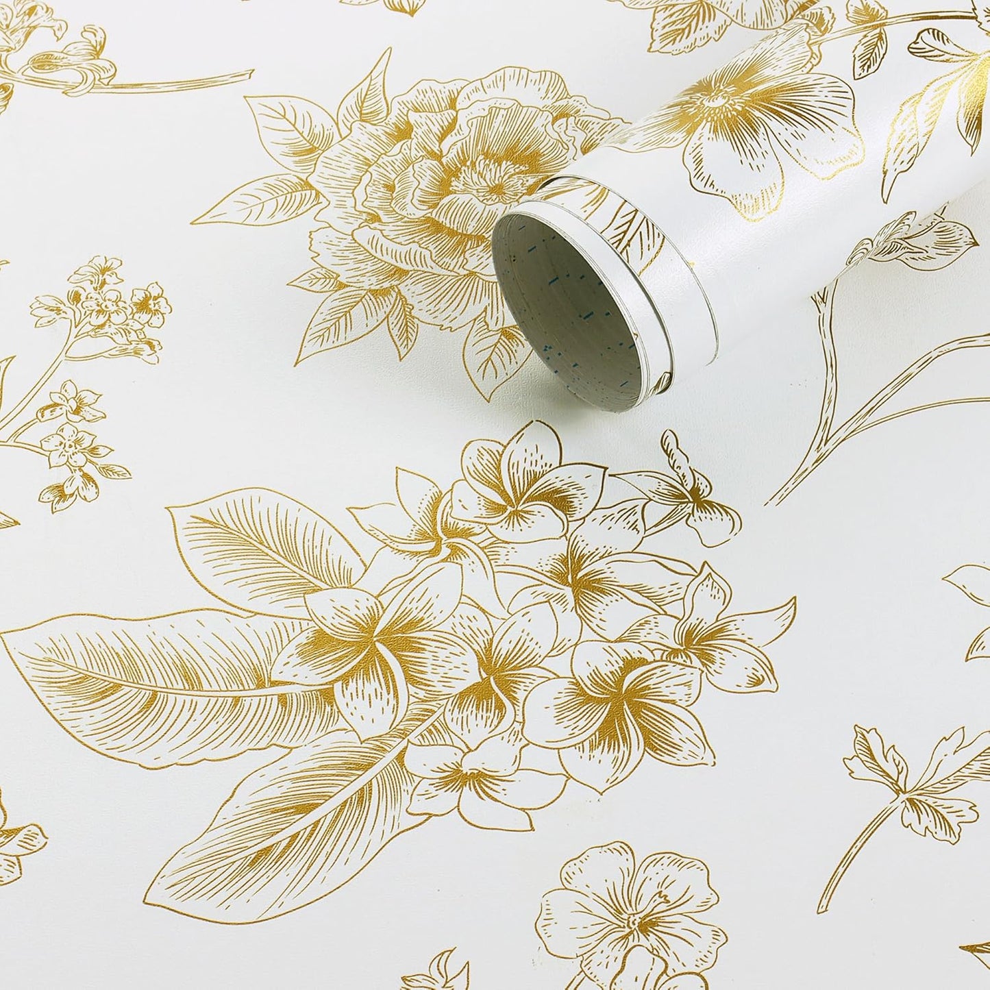 Safiyya Peel and Stick Wallpaper Floral Green and White Leaf Contact Paper for Cabinets 17.3"x 78.7" Self Adhesive Removable Wallpaper for Bathroom Renter Friendly Wall Paper Vinyl Roll